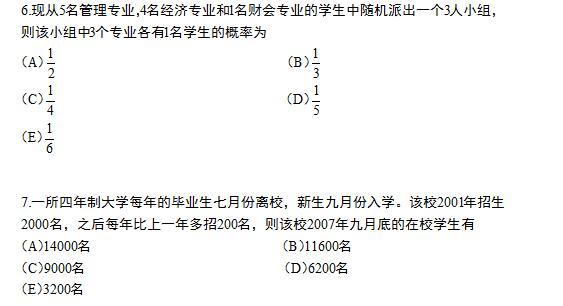 考研（一月联考）管理类联考综合真题及参考答案